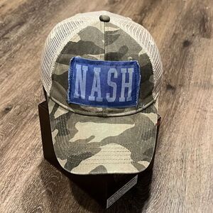 Camo Nashille Tennessee Snapback Hat‎ Mesh Faded Distressed Vintage Retro Style